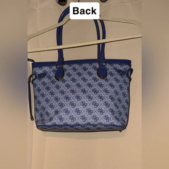 Blue Patterned Tote Bag by guess Monogram Style - Picture 2 of 4
